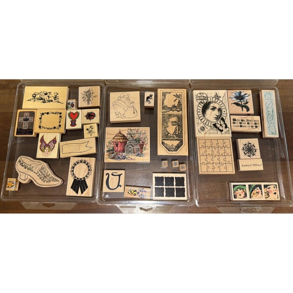 Vintage Rubber Stamps lot of 33 Mixed Themes And Brands Crafts Retro  1990s #1